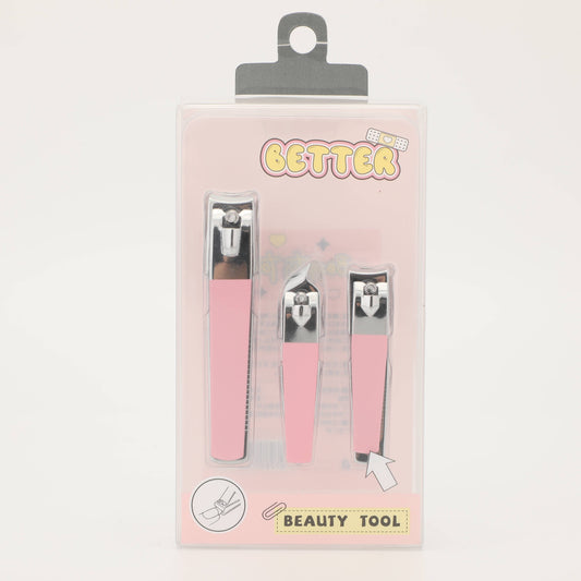 Pink Nail Clipper Set - 3 Pcs