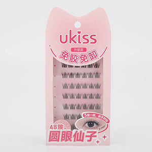 Ukiss easy glue-free false eyelashes (round-eyed fairy) 48 clusters