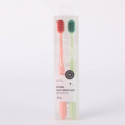 Spiral Clean Soft Bristle Toothbrush 2-piece Set